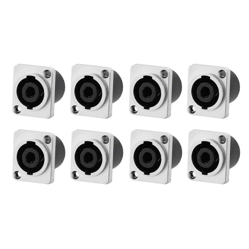 Yuyaokk 8 Pack SpeakOn Panel Mount Socket Round, 4 Pole Audio Speaker Jack Twist Lock Compatible with Speakon NL4MP, NL4MPR, NL4FC, NL4FX, NLT4X, NL4 Series, NL2FC, NL2 - Image 1